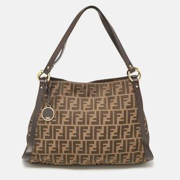 مملوكة مسبقًا Fendi Tobacco Zucca Canvas and Leather Chef Tote
