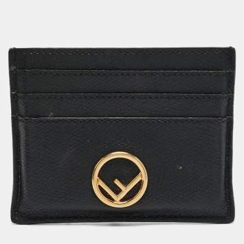 Pre Owned Fendi Black Leather F is Fendi Card Holder