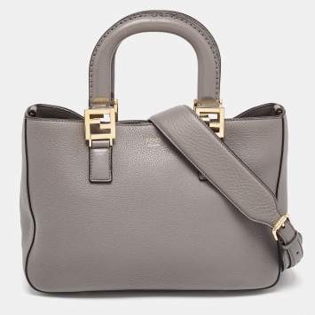 Pre Owned Fendi Grey Leather Gloria Tote