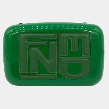 Fendi Green Logo Box Clutch