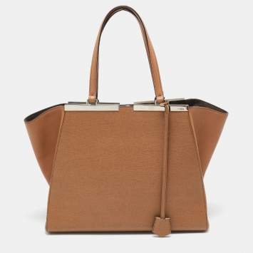 Pre Owned Fendi Brown Leather Large 3Jours Tote