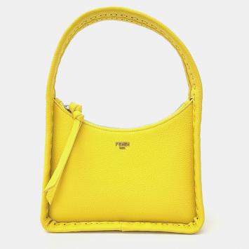 Pre Owned Fendi Yellow Leather Fendessence Mini Hobo Bag
