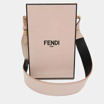 Fendi Pink Leather Box Shoulder Bag