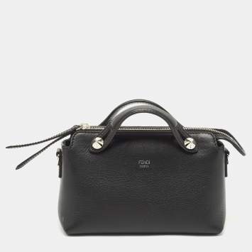 Pre Owned Fendi Black Leather Mini By The Way Shoulder Bag