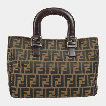 Pre Owned Fendi Brown Zucca Canvas Tote Bag