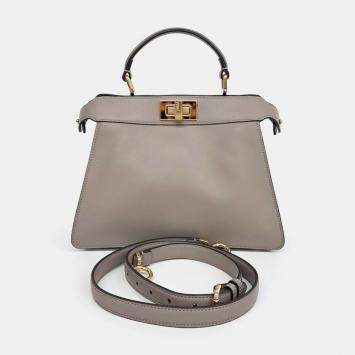 Pre Owned Fendi Beige Leather Peekaboo I SEE U Small bag