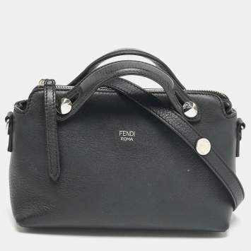 Pre Owned Fendi Black Leather Mini By The Way Crossbody Bag