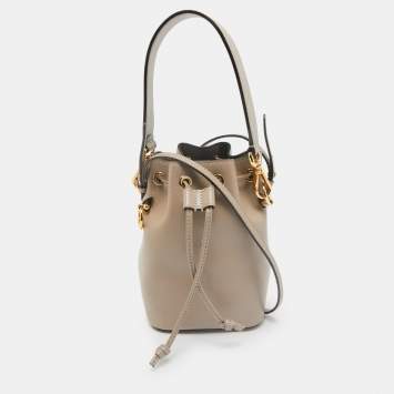 Fendi Beige Leather Mini Mon Tresor Bucket Bag
