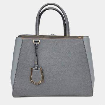 Fendi Grey Leather Toujours Medium
