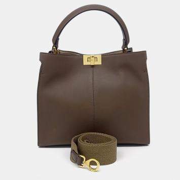 Fendi Brown Leather Peekaboo X Light Medium