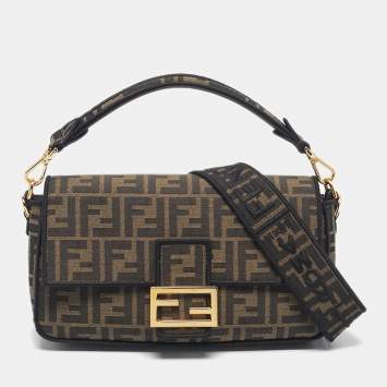 Fendi Tobacco Zucca Jacquard Canvas Medium Baguette Bag