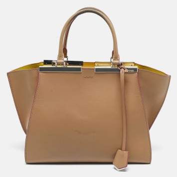 Pre Owned Fendi Beige Leather Medium 3Jours Tote