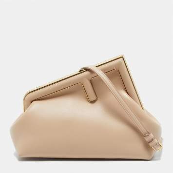 Fendi Beige Leather Small First Shoulder Bag