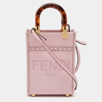 Pre Owned Fendi Light Purple Leather Mini Sunshine Crossbody Bag