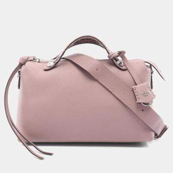 Pre Owned Fendi By The Way Soft Medium Selleria Handbag Leather  Purple