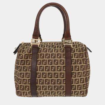 Pre Owned Fendi Brown Zucchino Handbag