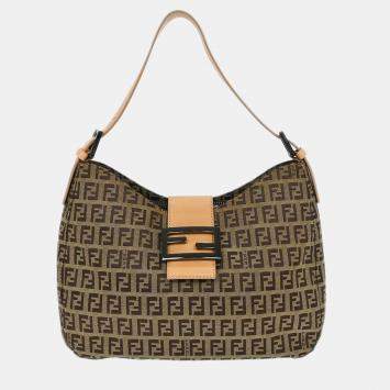 Pre Owned Fendi Brown Zucchino Handbag