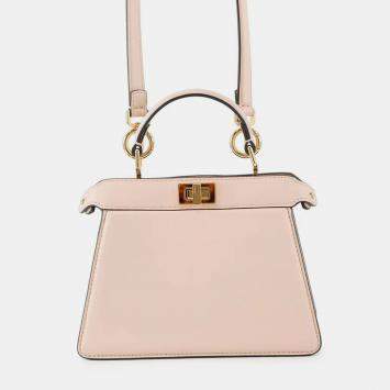 Pre Owned Fendi Peekaboo Icy You Beige Leather Size Petit (Mini)
