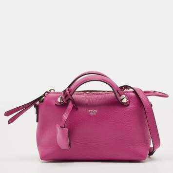 Pre Owned Fendi Pink Leather Mini By The Way Crossbody Bag