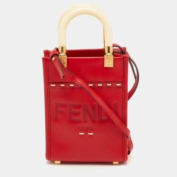 مملوكة مسبقًا Fendi Sunshine Mini Red Leather Tote