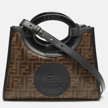 مملوكة مسبقًا Fendi Runaway Small Zucca Coated Canvas and Leather Tote 