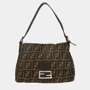 مملوكة مسبقًا Fendi Brown Canvas Zucca Mamma Baguette Handbag