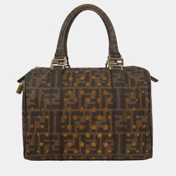 مملوكة مسبقًا حقيبة فندي يد بنية قماش مطلي زوكا شبكة