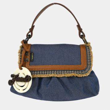 مملوكة مسبقًا Fendi Blue Denim Chef Handbag