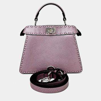 Pre Owned حقيبة فندي "بيكابوو أي سي يو بيت" جلد سيليريا أرجوانية