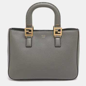مملوكة مسبقًا Fendi Gloria Small Grey Selleria Leather Tote