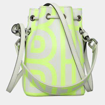 Pre Owned Fendi X Marc Jacobs Mon Tresor Green, White Suede Mini Bucket Bag