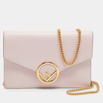 Pre Owned Fendi F is Fendi Pink Leather Wallet On Chain