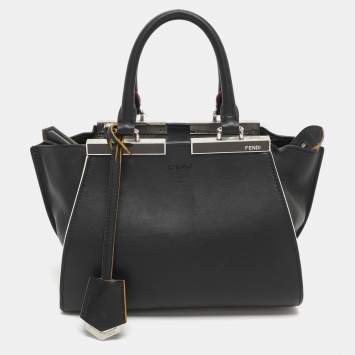 Pre Owned Fendi 3Jours Petite Black Leather Tote