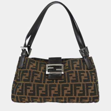 مملوكة مسبقًا حقيبة يد توت فندي قماش زوكا بني