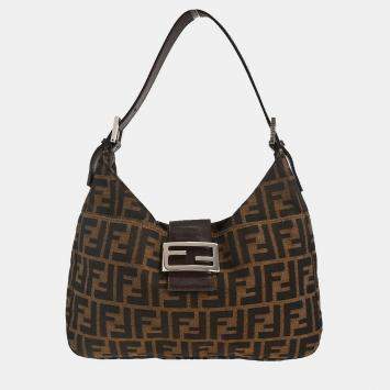 Pre Owned Fendi Brown Canvas Zucca Handbag