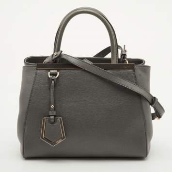 مملوكة مسبقًا Fendi 2Jours Petite Grey Leather Tote