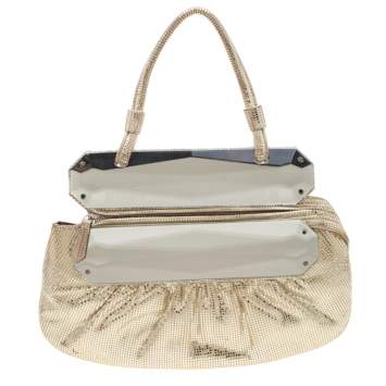 Pre Owned Fendi Silver Shimmering Leather Disco To You Clutch