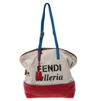 Pre Owned Fendi Multicolor Canvas and Leather 2Bag Colorblock Shoulder Bag