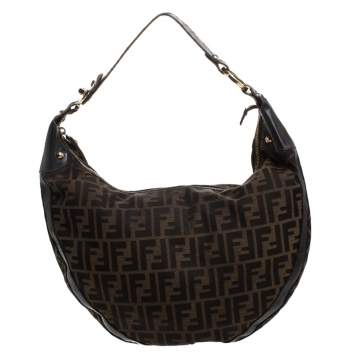 Pre Owned Fendi Tobacco Zucca Canvas Chef Hobo