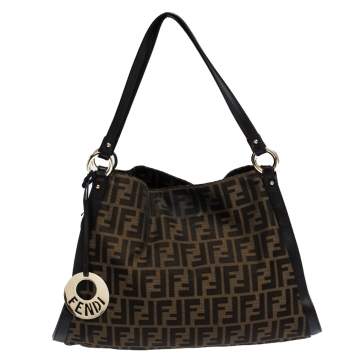 Pre Owned Fendi Tobacco Zucca Canvas and Leather Chef Tote