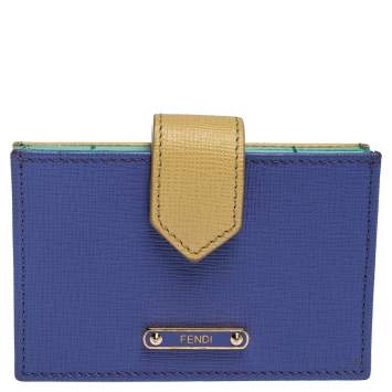 Pre Owned Fendi Multicolor Leather Elite Accordion Card Case