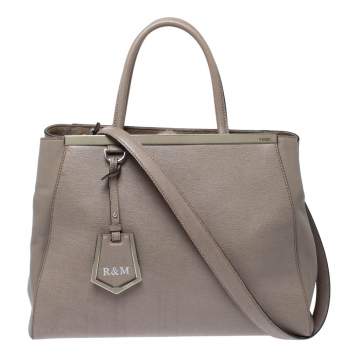 Pre Owned Fendi Beige Leather Medium 2jours Tote
