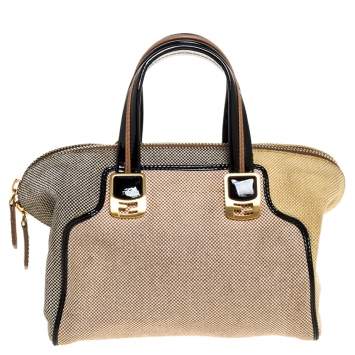 Pre Owned Fendi Multicolor Canvas and Patent Leather Chameleon Satchel