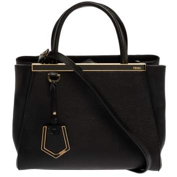 Pre Owned Fendi Black Leather Mini 2Jours Tote 