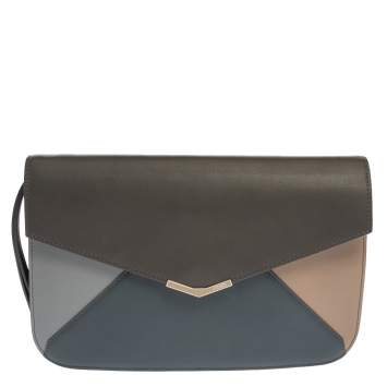 Pre Owned Fendi Multicolor Leather Large 2Jours Envelope Clutch