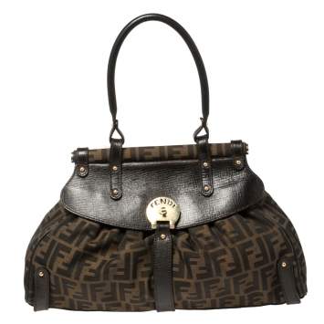 Pre Owned Fendi Brown Zucca Canvas and Leather Magic Bag