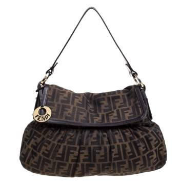 Pre Owned Fendi Tobacco Zucca Canvas Chef Shoulder Bag