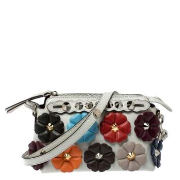 Pre Owned Fendi Multicolor Leather Mini By The Way Flowerland Crossbody Bag
