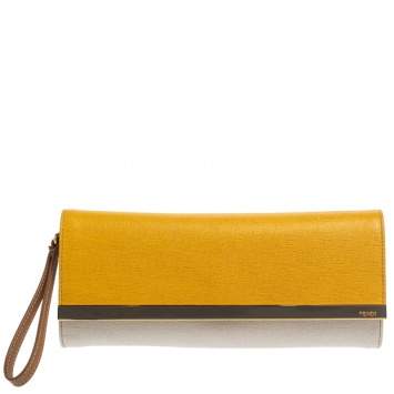 Pre Owned Fendi Multicolor Leather Rush Wristlet Clutch
