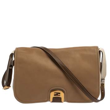 Pre Owned Fendi Tri Color Leather Chameleon Crossbody Bag